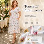 ✨Women's V-Neck Floral Print Dress with Twist Waist