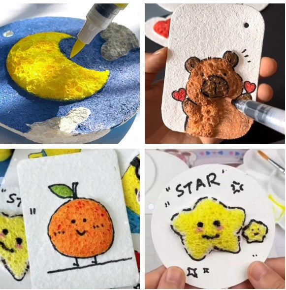 🎨✨Magic Fluffy Pigments, Pigment Paper, DIY Paintbrushes