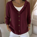 💖Women's Ruffle Collar Knit Cardigan