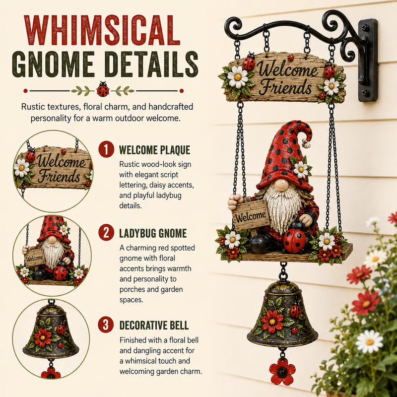 Gnome Welcome Doorbell Outdoor Decor