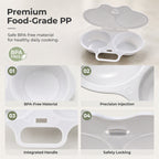 📢BUY 1 GET 1 FREE! 🍳 Dual Cavity Microwave Egg Poacher – Quick Oil-Free Cooking, Food-Grade PP & Versatile Kitchen Essential 💫