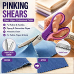 🧵 Premium Stainless Steel Pinking Shears – Ergonomic Soft-Grip, Zigzag Cut ✂️