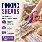 🧵 Premium Stainless Steel Pinking Shears – Ergonomic Soft-Grip, Zigzag Cut ✂️