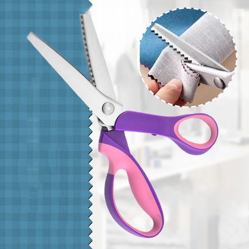 🧵 Premium Stainless Steel Pinking Shears – Ergonomic Soft-Grip, Zigzag Cut ✂️
