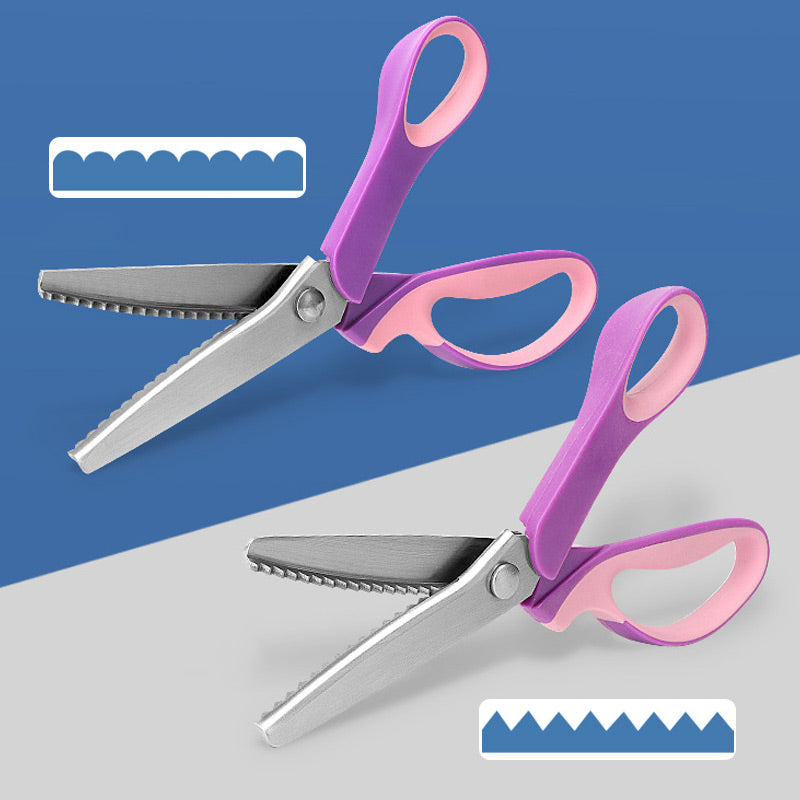 🧵 Premium Stainless Steel Pinking Shears – Ergonomic Soft-Grip, Zigzag Cut ✂️