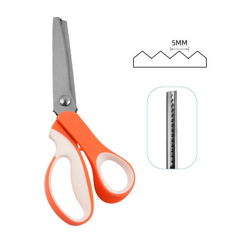🧵 Premium Stainless Steel Pinking Shears – Ergonomic Soft-Grip, Zigzag Cut ✂️