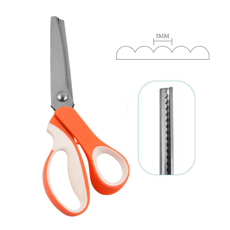 🧵 Premium Stainless Steel Pinking Shears – Ergonomic Soft-Grip, Zigzag Cut ✂️