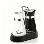 🐧Penguin Design Salt and Pepper Shaker Set, Transparent Glass Bottom Seasoning Dispenser, Large‑Mouth Refillable Spice Container for Kitchen Countertop