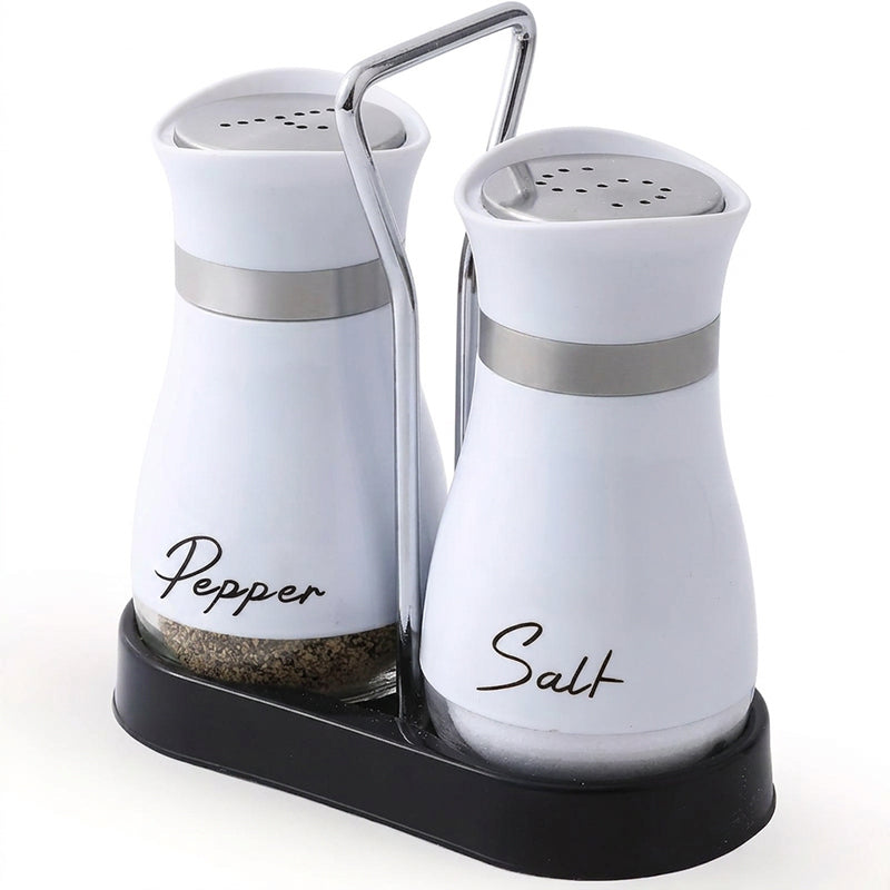🐧Penguin Design Salt and Pepper Shaker Set, Transparent Glass Bottom Seasoning Dispenser, Large‑Mouth Refillable Spice Container for Kitchen Countertop