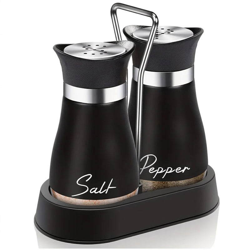 🐧Penguin Design Salt and Pepper Shaker Set, Transparent Glass Bottom Seasoning Dispenser, Large‑Mouth Refillable Spice Container for Kitchen Countertop