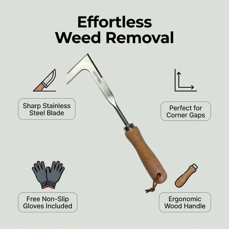 🌿 Patio Weeder Tool – Easily Clear Weeds From Paving Gaps