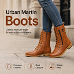 👢 Stable Steps, Easy Zip | Women's Round-Toe Chunky-Heel Martin Boots