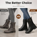 👢 Stable Steps, Easy Zip | Women's Round-Toe Chunky-Heel Ankle Boots