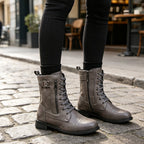 👢 Stable Steps, Easy Zip | Women's Round-Toe Chunky-Heel Ankle Boots