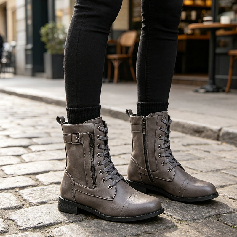 👢 Stable Steps, Easy Zip | Women's Round-Toe Chunky-Heel Ankle Boots