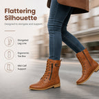 👢 Stable Steps, Easy Zip | Women's Round-Toe Chunky-Heel Ankle Boots