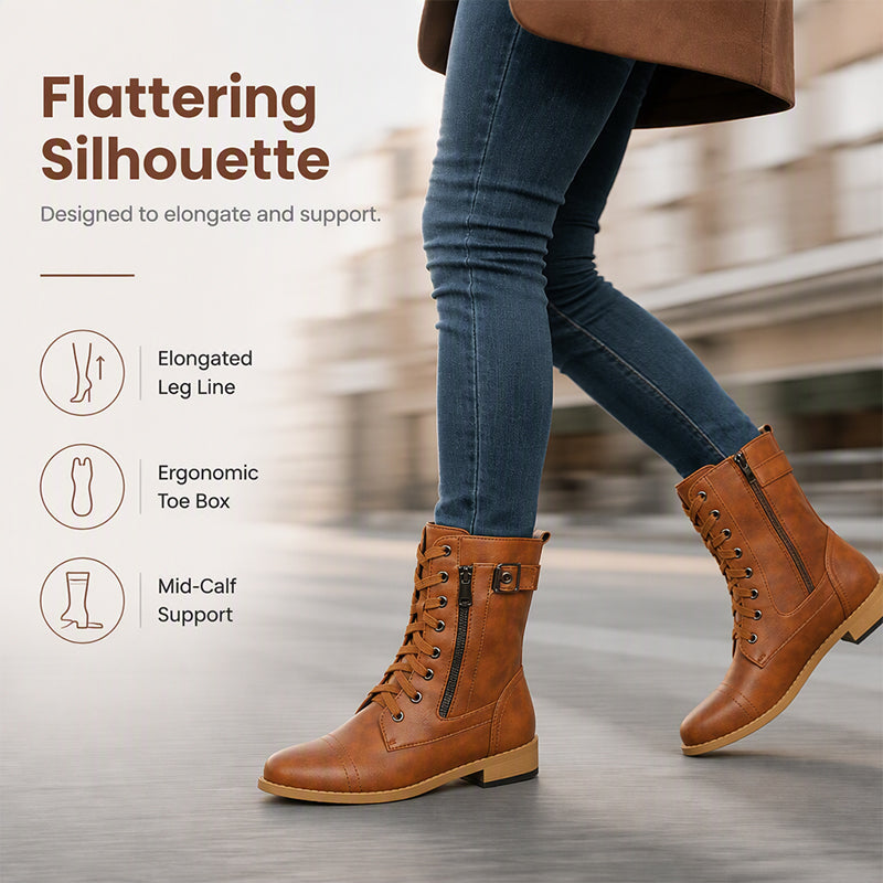 👢 Stable Steps, Easy Zip | Women's Round-Toe Chunky-Heel Ankle Boots
