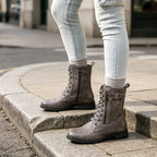 👢 Stable Steps, Easy Zip | Women's Round-Toe Chunky-Heel Martin Boots