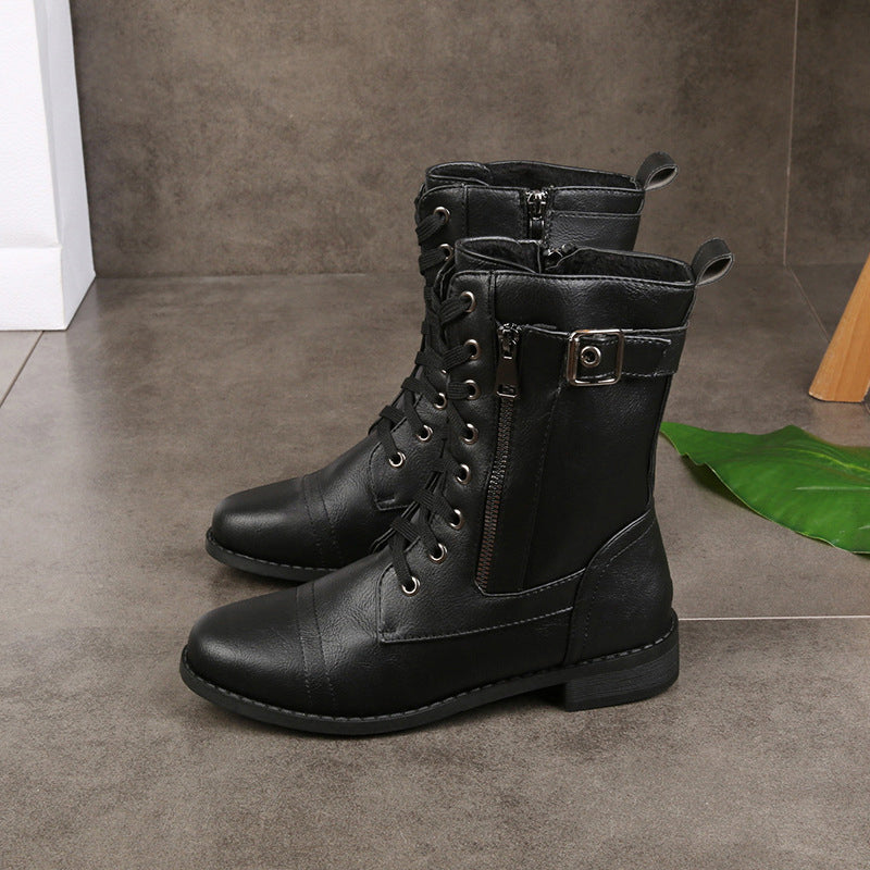 👢 Stable Steps, Easy Zip | Women's Round-Toe Chunky-Heel Ankle Boots