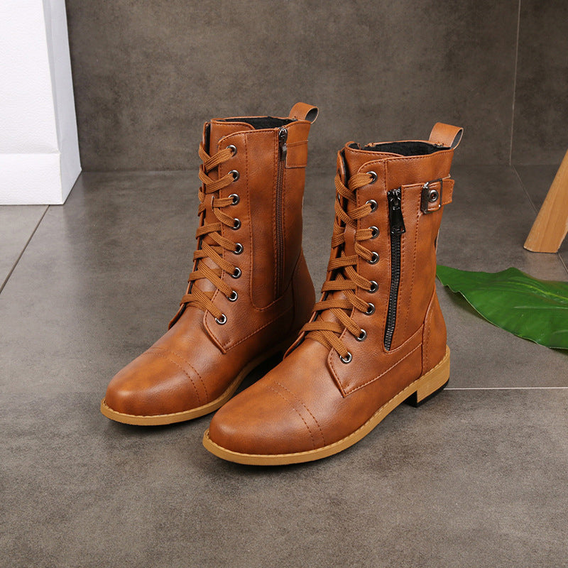 👢 Stable Steps, Easy Zip | Women's Round-Toe Chunky-Heel Ankle Boots