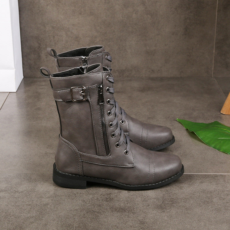 👢 Stable Steps, Easy Zip | Women's Round-Toe Chunky-Heel Ankle Boots