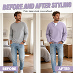 ✨ Timeless Comfort | Men's Textured Waffle Layered-Look Long-Sleeve Tee