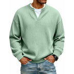 ✨ Timeless Comfort | Men's Textured Waffle Layered-Look Long-Sleeve Tee