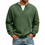 ✨ Timeless Comfort | Men's Textured Waffle Layered-Look Long-Sleeve Tee