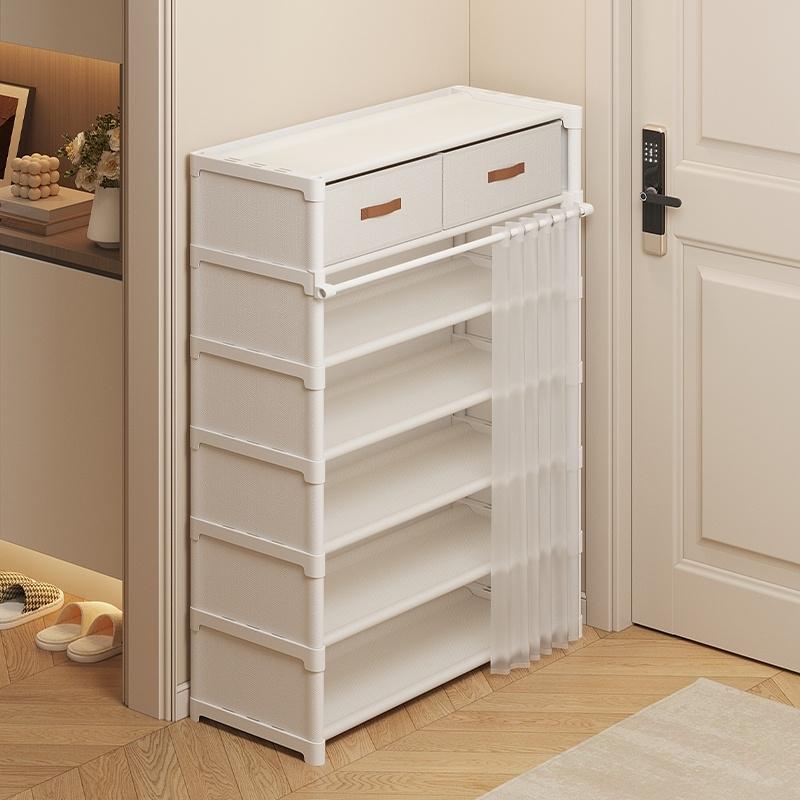👟 🏠 Multi-Layer Shoe Rack – 360° Dustproof Protection, Removable Shelves & Dual Top Drawers – Compact Space-Saving Design ✨