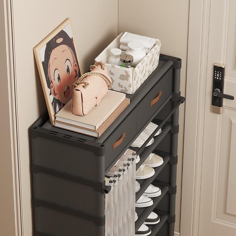 👟 🏠 Multi-Layer Shoe Rack – 360° Dustproof Protection, Removable Shelves & Dual Top Drawers – Compact Space-Saving Design ✨