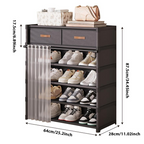 👟 🏠 Multi-Layer Shoe Rack – 360° Dustproof Protection, Removable Shelves & Dual Top Drawers – Compact Space-Saving Design ✨