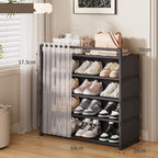 👟 🏠 Multi-Layer Shoe Rack – 360° Dustproof Protection, Removable Shelves & Dual Top Drawers – Compact Space-Saving Design ✨
