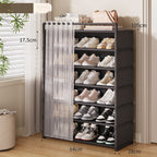 👟 🏠 Multi-Layer Shoe Rack – 360° Dustproof Protection, Removable Shelves & Dual Top Drawers – Compact Space-Saving Design ✨