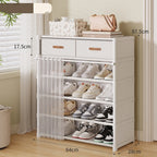 👟 🏠 Multi-Layer Shoe Rack – 360° Dustproof Protection, Removable Shelves & Dual Top Drawers – Compact Space-Saving Design ✨