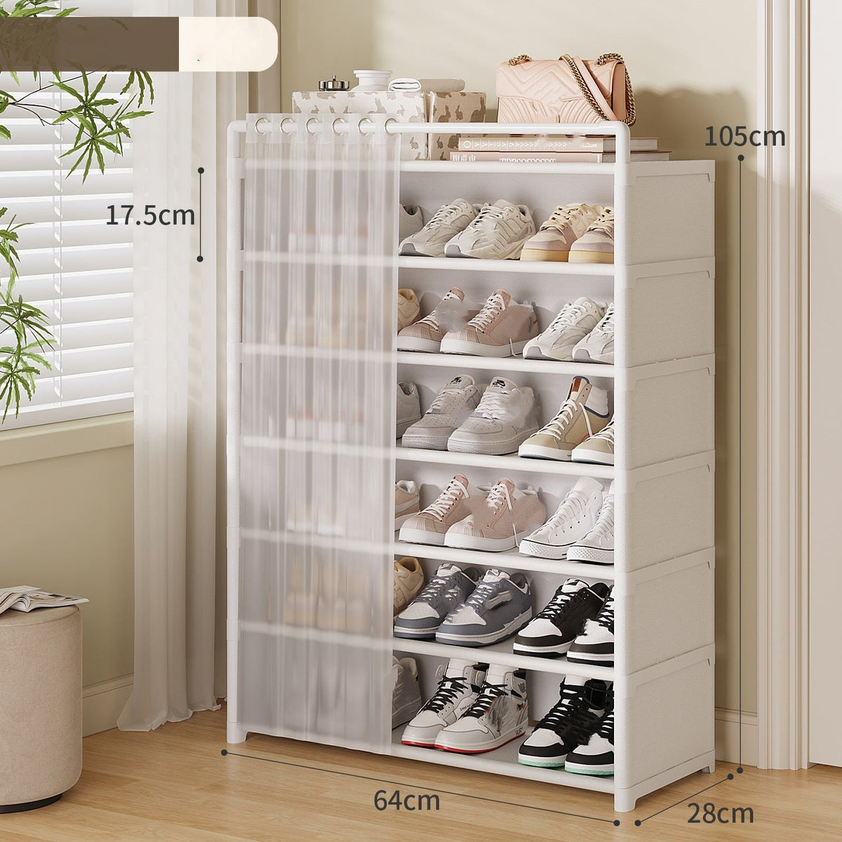 👟 🏠 Multi-Layer Shoe Rack – 360° Dustproof Protection, Removable Shelves & Dual Top Drawers – Compact Space-Saving Design ✨