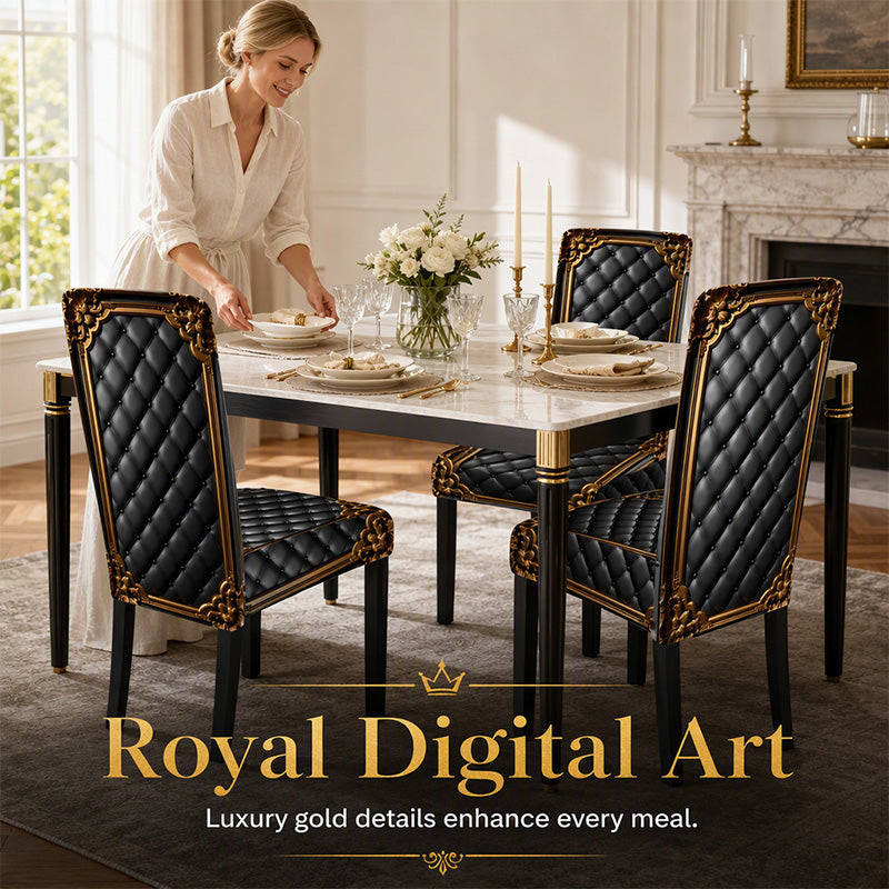 🪑  ✨ Washable Stretch Chair Cover – Baroque Gilded Print, High‑Density Elastic Fabric ✨