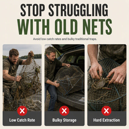 ⏳Time-Limited Special⏰Collapsible Fishing Trap Net with Multi Entrances🎣