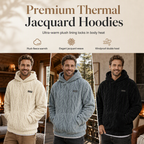 ❄️ Winter-Ready Comfort | Men's Fleece-Lined Jacquard Hooded Pullover