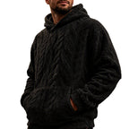 ❄️ Winter-Ready Comfort | Men's Fleece-Lined Jacquard Hooded Pullover