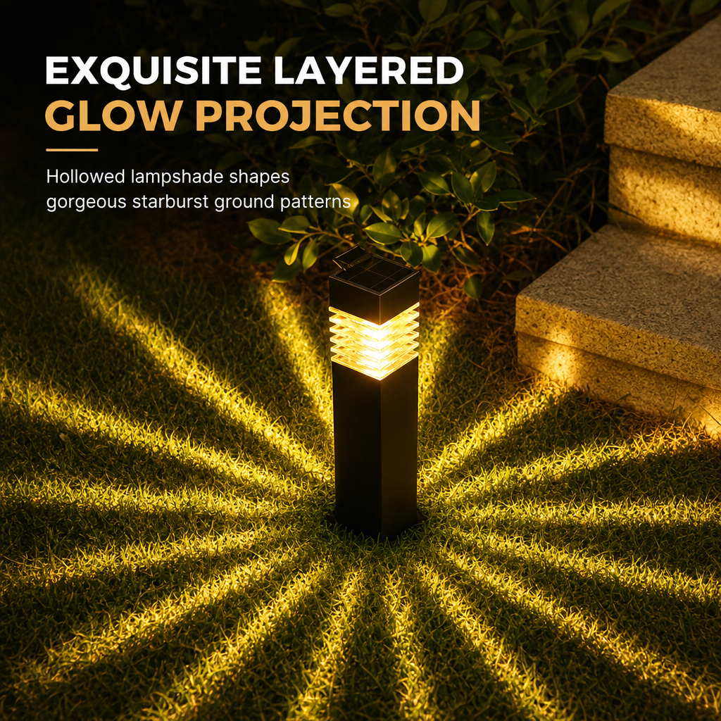Solar Outdoor Garden Lights Waterproof Square Ground Plug Pathway Lawn Lights for Yard and Landscape Decoration