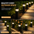 Solar Outdoor Garden Lights Waterproof Square Ground Plug Pathway Lawn Lights for Yard and Landscape Decoration