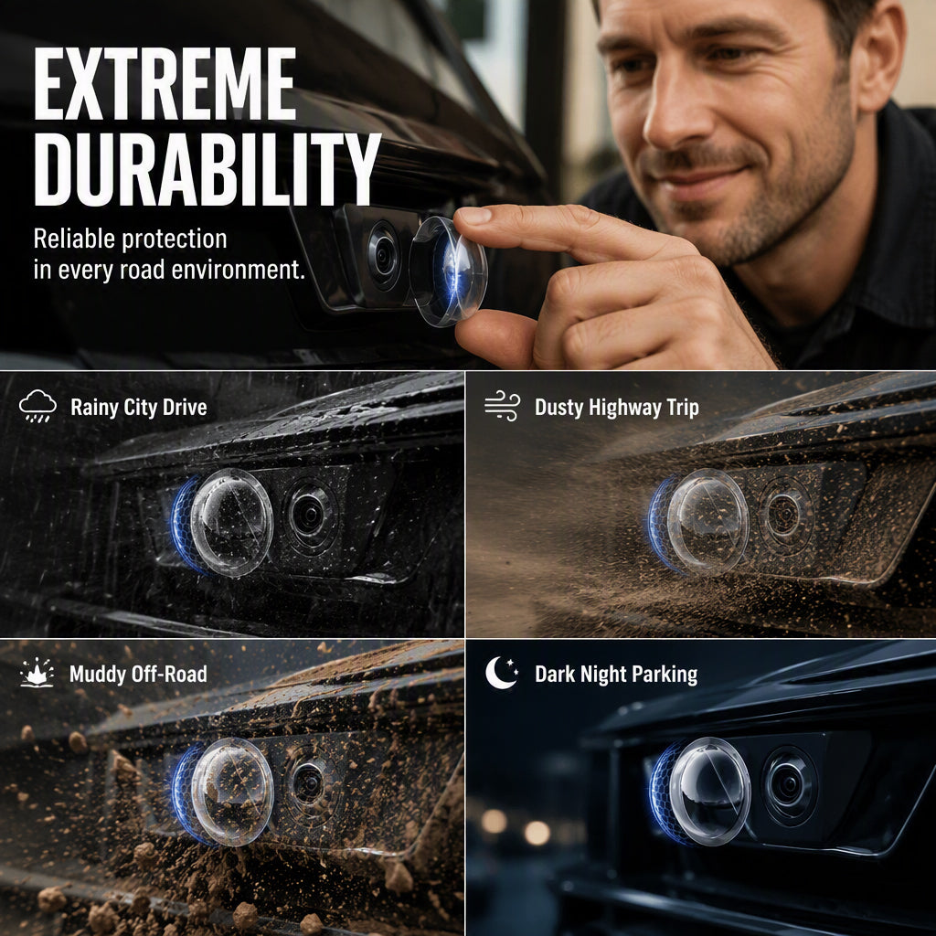 🚗Clear HD Car Camera Protective Cover – 9H Hardness 360° Lens Protector, Ultra HD View No Image Distortion, Protects Vehicle 360-Degree Camera Lens from Scratches Dust Debris