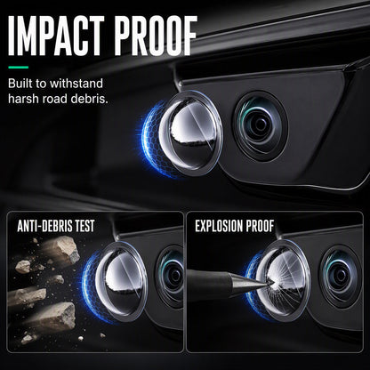 🚗Clear HD Car Camera Protective Cover – 9H Hardness 360° Lens Protector, Ultra HD View No Image Distortion, Protects Vehicle 360-Degree Camera Lens from Scratches Dust Debris