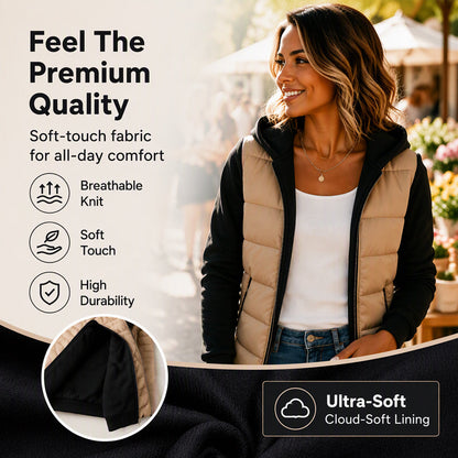 💖🌸Women's Color-Block Padded Hooded Jacket
