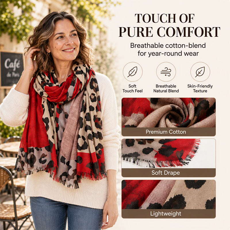 Versatile Lightweight Leopard Print Shawl Scarf