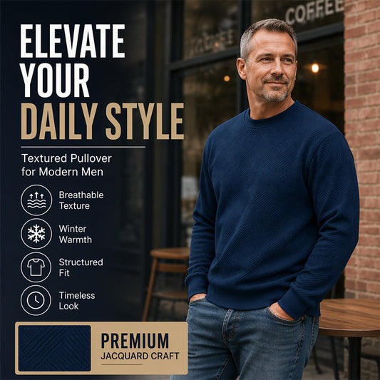 💥Men's Casual Jacquard Crewneck Sweatshirt