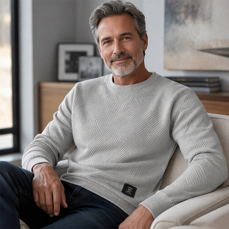 💥Men's Casual Jacquard Crewneck Sweatshirt