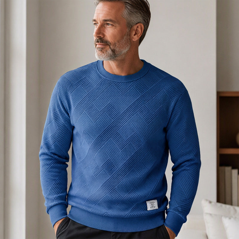 💥Men's Casual Jacquard Crewneck Sweatshirt