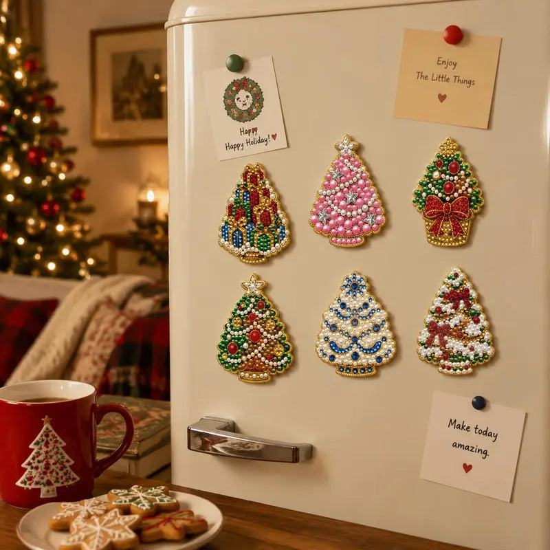 ✨ DIY Sparkling Magnetic Decoration Kit – Fun Holiday Craft for Fridge & Metal Surfaces