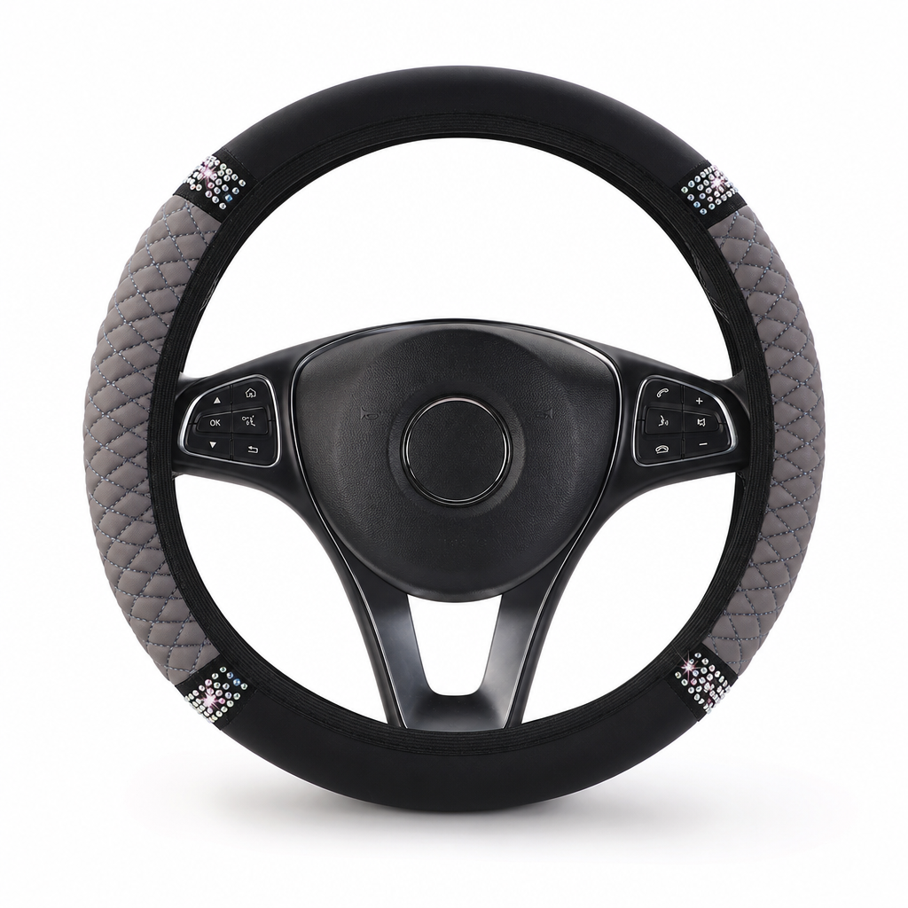 ⏳Time-Limited Special ⏰ Rhinestone Steering Wheel Cover – Sparkling, Quilted, Luxury 🚗